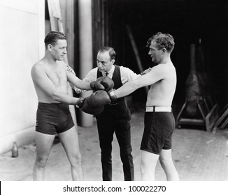 Two Boxers Referee Stock Photo 100022270 | Shutterstock