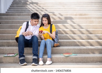 Two Boy Girl Asia Teenager Sitting Stock Photo 1406376806 | Shutterstock