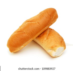 Two bread on a white background.