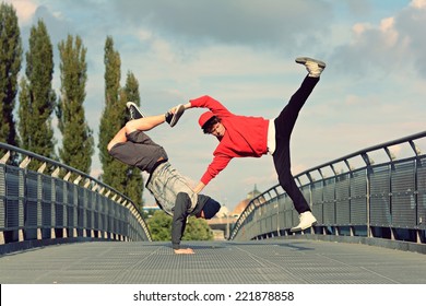 Two Breakdancers Dancing Breakdance On Street Stock Photo 221878858 ...