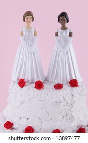 Two Brides At A Lesbian Wedding Day