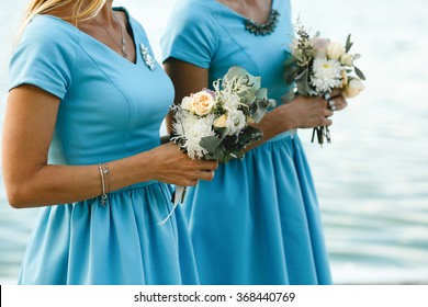 white and purple bridesmaid dresses