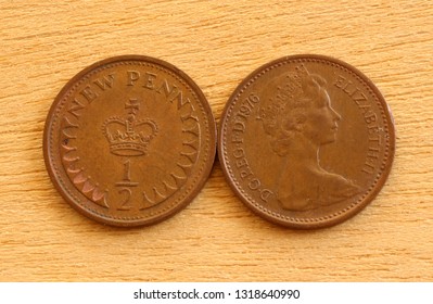 Two British Decimal Halfpenny Coins