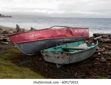Two broken fishing boats