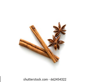 Two brown vegeterian cinnamon sticks lying on the table, spicy and healthy, topview - Shutterstock ID 662454322