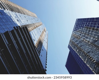 Two buildings view from below