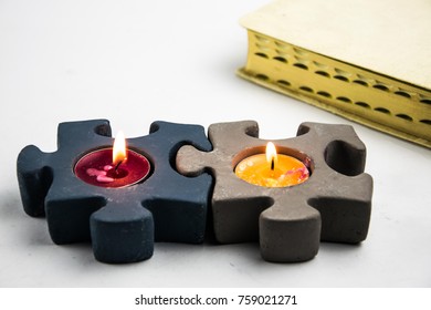 JIGSAW CANDLE SET OF TWO - SALTED AIR