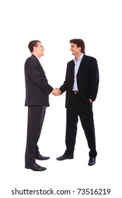 Two Business Men Shaking Hands, Isolated On White