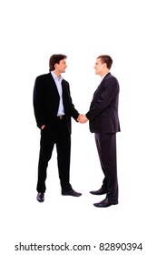 Two Business Men Shaking Hands, Isolated On White