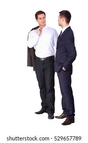 Two Business Men Standing Isolated On White Background