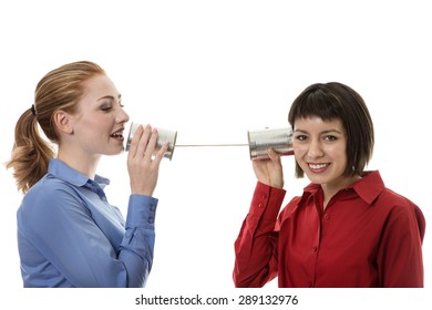 Two Business People Using Tin Cans Stock Photo 289133045 | Shutterstock