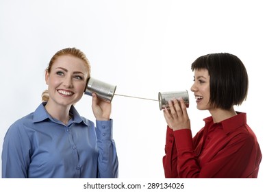 Two Business People Using Tin Cans Stock Photo 289134026 | Shutterstock