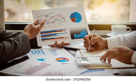 Two Business People Working Together Analyze Stock Photo 1913960356 ...