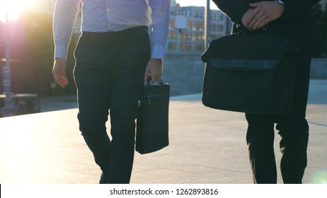 Two Businessmen Briefcases Walking City Street Stock Photo 1262893816 ...