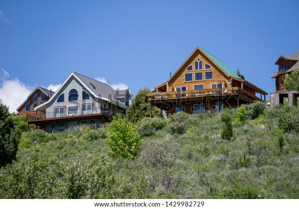 Two Cabins Sitting Side By Side Stock Image Download Now