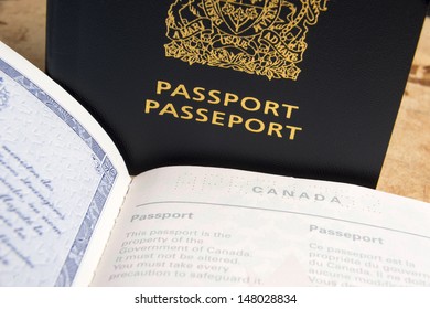 Two Canadian Passports With One Open