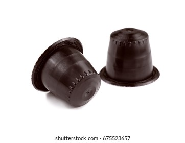 Two capsule for Coffee machine isolated on white background