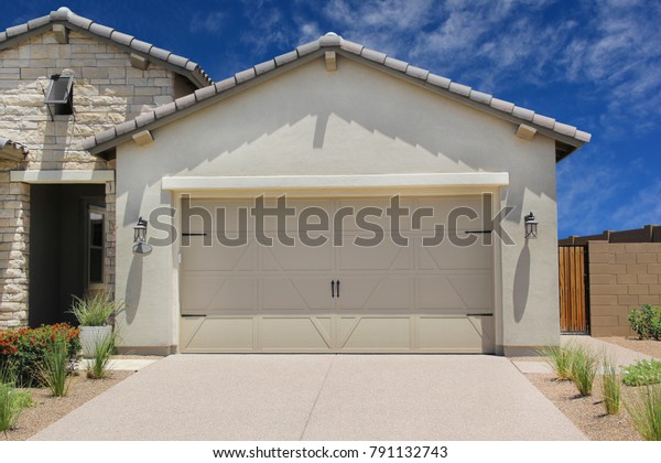 Two Car Garage Modern Upscale Detached Single\
Family Home Front Exterior