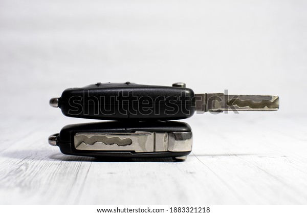 two car keys on a white\
background