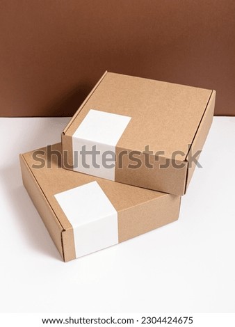Two cardboard boxes. Mock up. Space for text