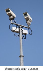 Two Cctv Street Security Cameras Stock Photo 3152528 