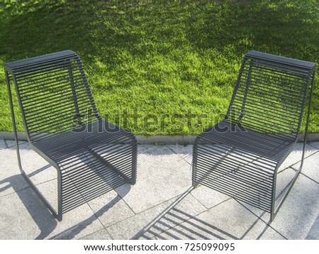 Two chairs. Dialogue concept