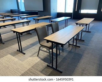 Two chairs with a lot of table