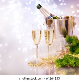 Two Champagne Glasses.New Year Celebration.Shallow DOF - Powered by Shutterstock