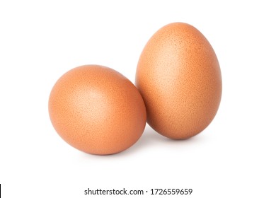 dos aislamientos de huevo de pollo en fondo blanco