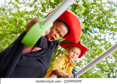 Two Children Playing In Kids Theater Fantasy Class