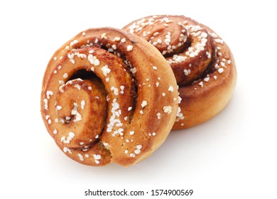 Two Cinnamon Buns Isolated On White