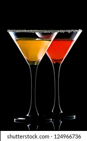 Two Cocktails On Black Background