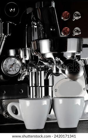Similar – Image, Stock Photo Two espresso cups under a portafilter of an espresso machine