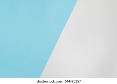 Two Color Paper With Blue And White Overlap On The Floor And Split Half Of The Image. Background