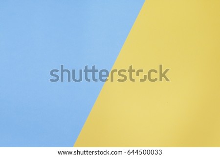 Two color paper with light violet and yellow Overlap on the floor And split half of the image. background