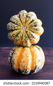 Two Colorful Winter Squash Harvested From The Garden.