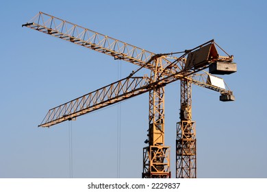 two construction cranes