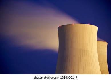 Two cooling towers for free cooling in operation of the Philippsburg nuclear power plant