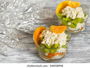 Cottage Cheese With Mandarin Oranges Images Stock Photos