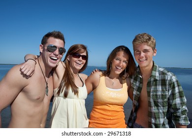 Two Couples Beach Having Good Time Stock Photo (Edit Now) 29671318