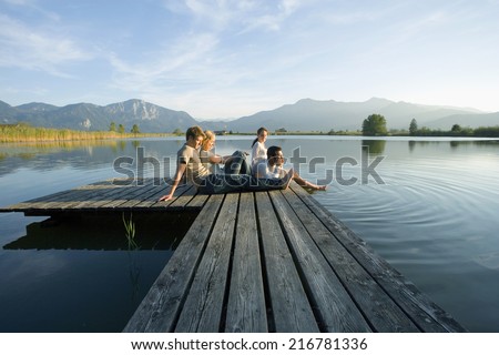 Similar – Image, Stock Photo Sunset Relaxation