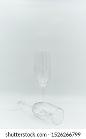 Two Crystal Clear Champange Glasses