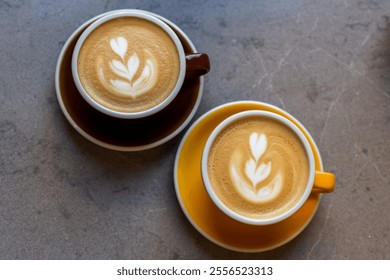 two cups of coffee on the table