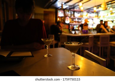 Two Cups Of Drink At A High End Bar At Havana, Cuba.