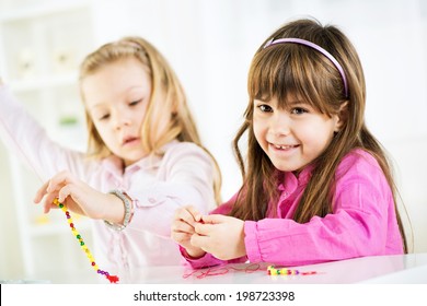 Two Cute Little Girls Making Bead Stock Photo 198723398 | Shutterstock