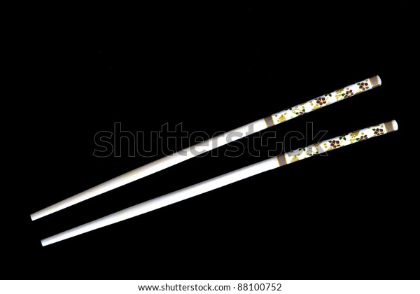 Two Decorate White Chopsticks Isolated On Stock Photo Edit Now