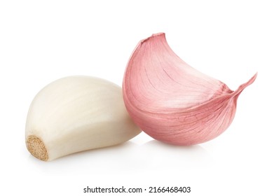 Two delicious garlic cloves, isolated on white background - Powered by Shutterstock