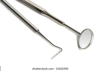 Two Dental Tools Isolated On White Background