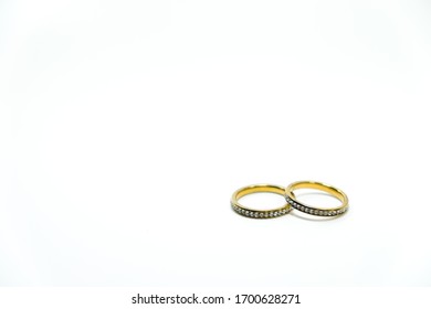two diamond ring on white background.