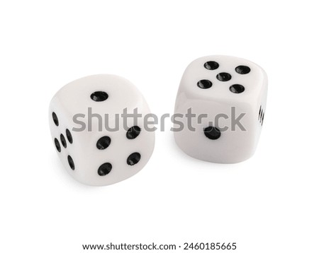 Two dices isolated on white. Game cubes